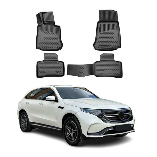 OMAC Fußmatten Gummimatten für Mercedes EQC N293 2019-2023 Automatten Schwarz 4x
