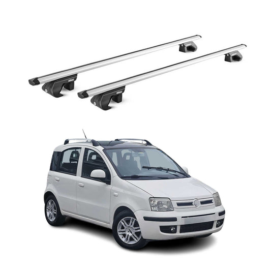 Portbagaj de plafon pentru Fiat Panda III Cross 2014-2025 90kg aluminiu argintiu 2x ABE