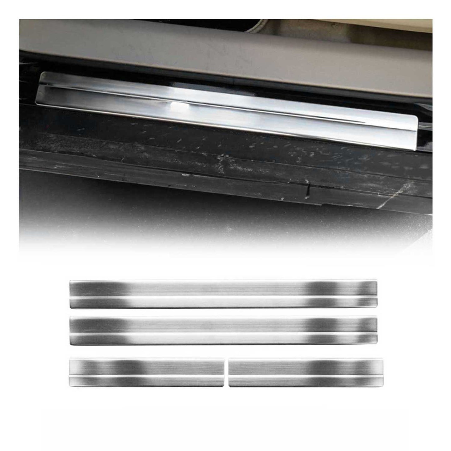 Protecții prag ușă pentru Nissan X-Trail T32 2016-2025, oțel inoxidabil, 4x