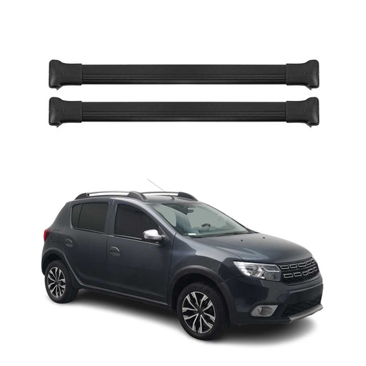 Dachträger Gepäckträger für Dacia Sandero Stepway 2012-2020 Aluminium Schwarz