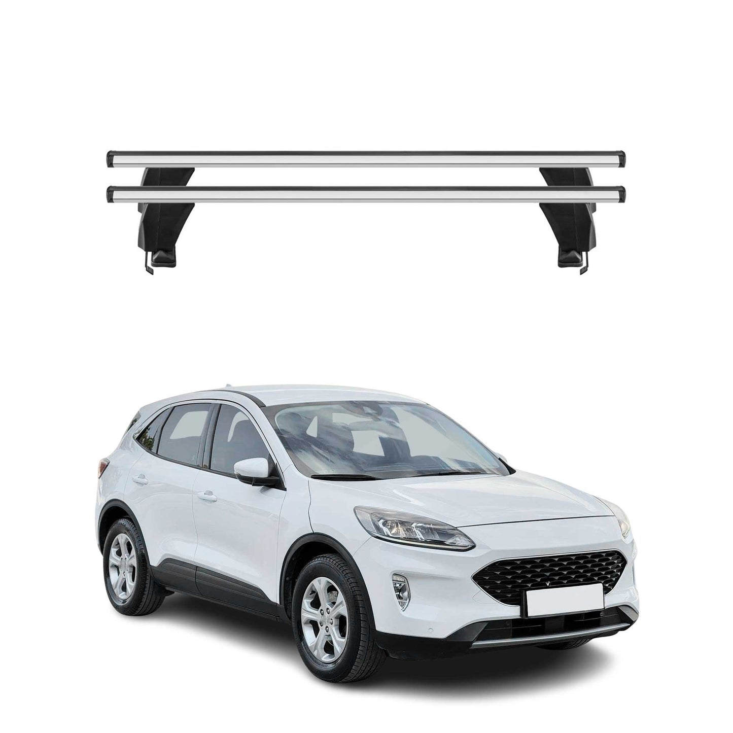 Suport de bază pentru portbagaj Menabo pentru Ford Kuga mk3 2019-2025 50 kg aluminiu argintiu 2 piese
