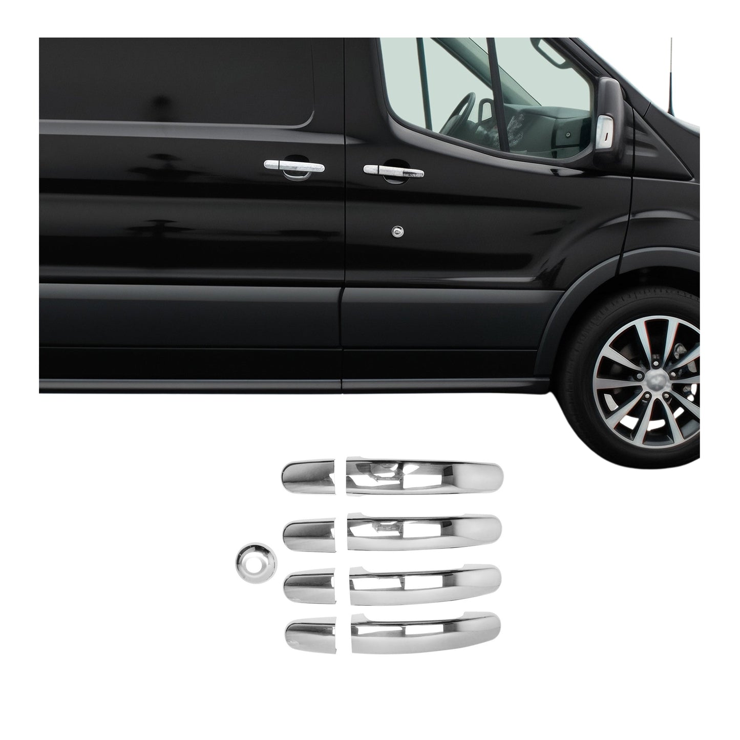 Türgriff Blende Türgriffkappen für Ford Tourneo Custom 2012-2024 Edelstahl 8x