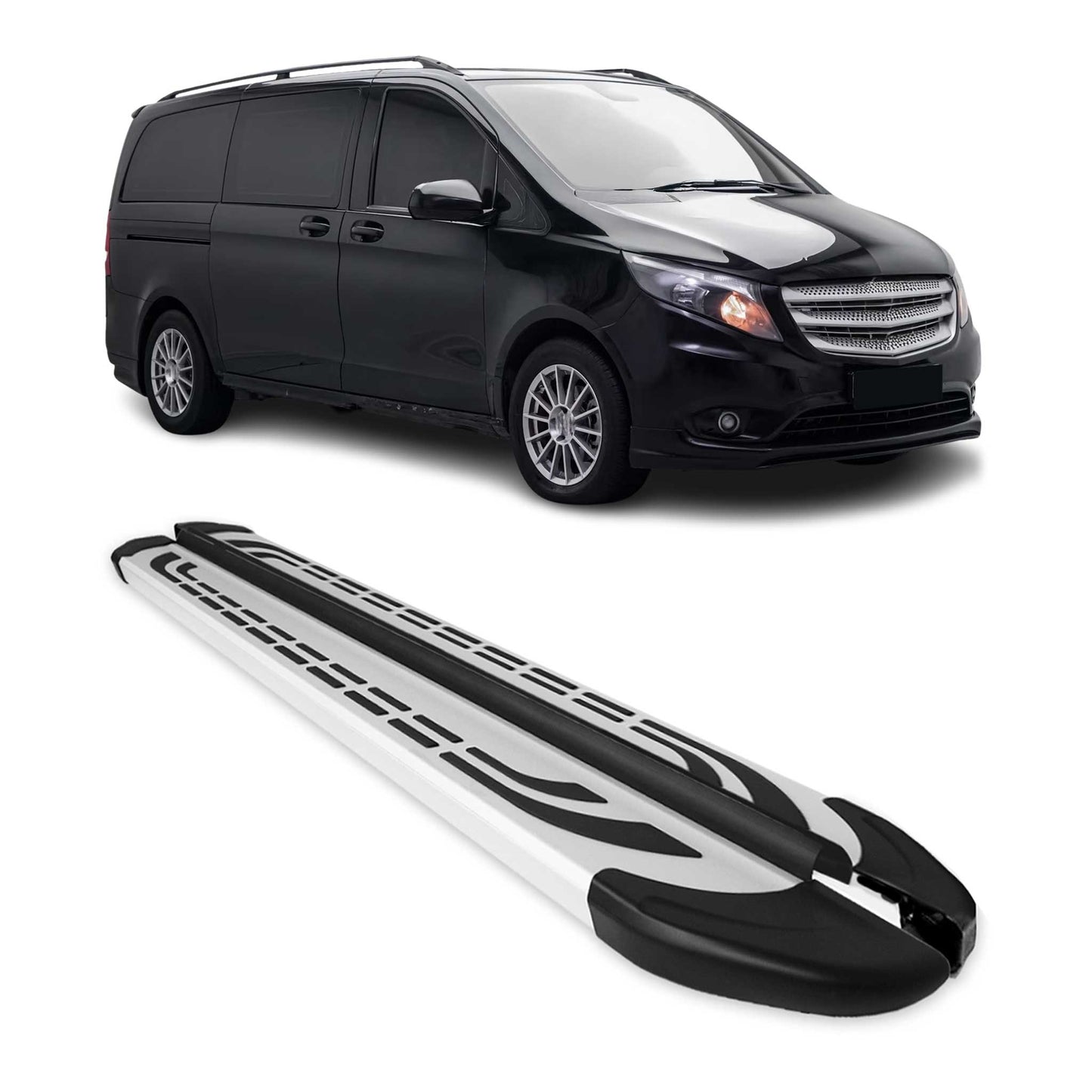 Trittbretter Schweller Seitenbretter für Mercedes Vito 2014-2025 Kurzer Alu