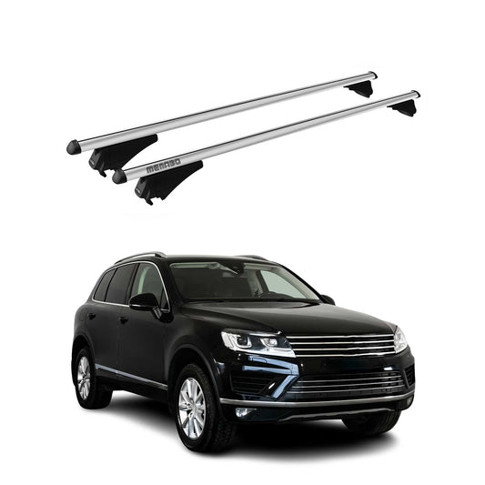 Menabo Dachträger Grundtäger für VW Touareg mk2 2014-2018 FL 75kg Alu Silber 2x