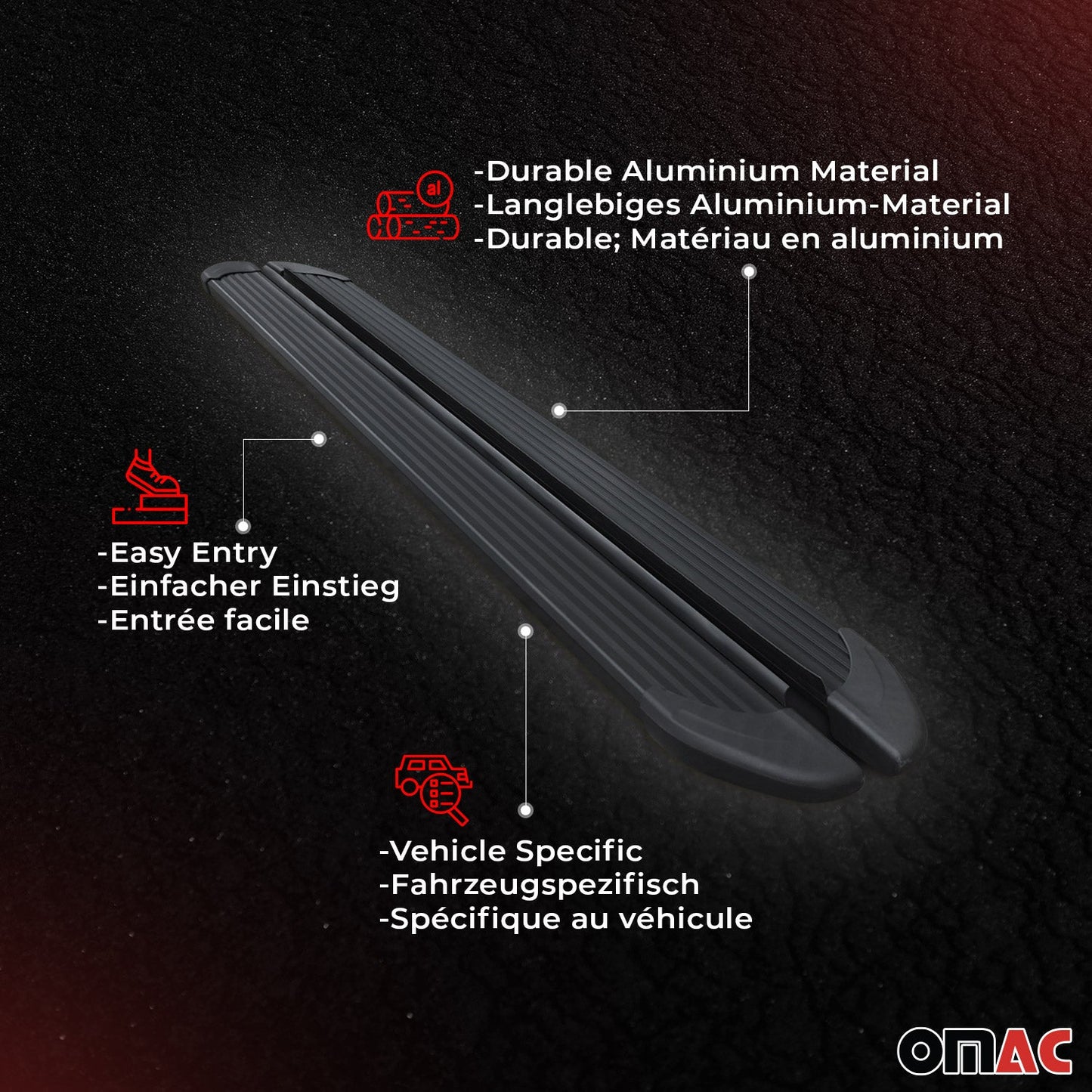 Listwy progowe/progi do Forda Ranger DoubleCab 2012-22, aluminiowe, czarne