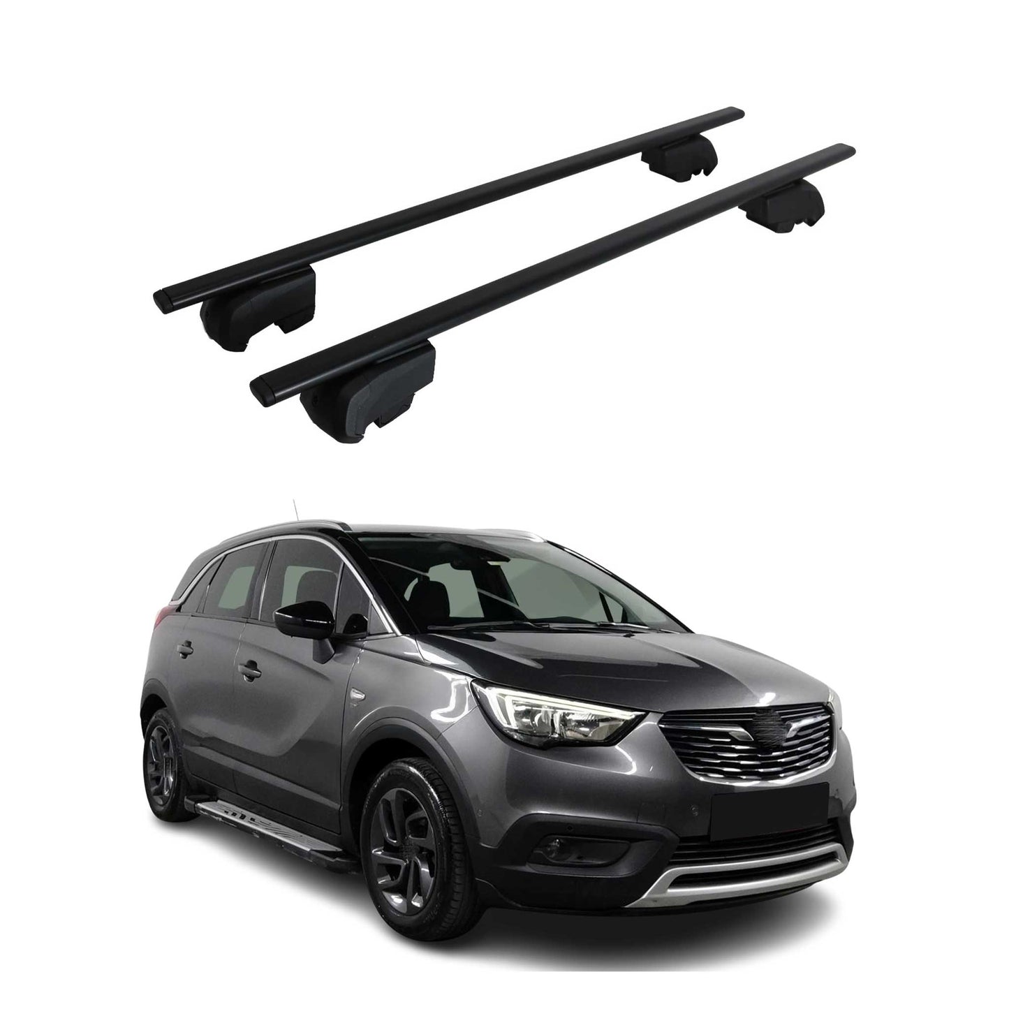 Portbagaj de plafon pentru Opel Vauxhall Crossland X 2017-2020 75kg Negru 2x