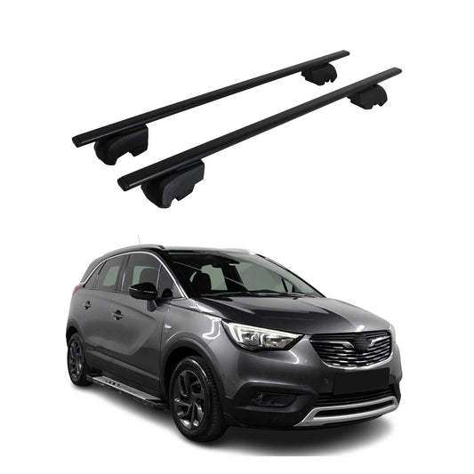 Portbagaj de plafon pentru Opel Vauxhall Crossland X 2017-2020 75kg Negru 2x