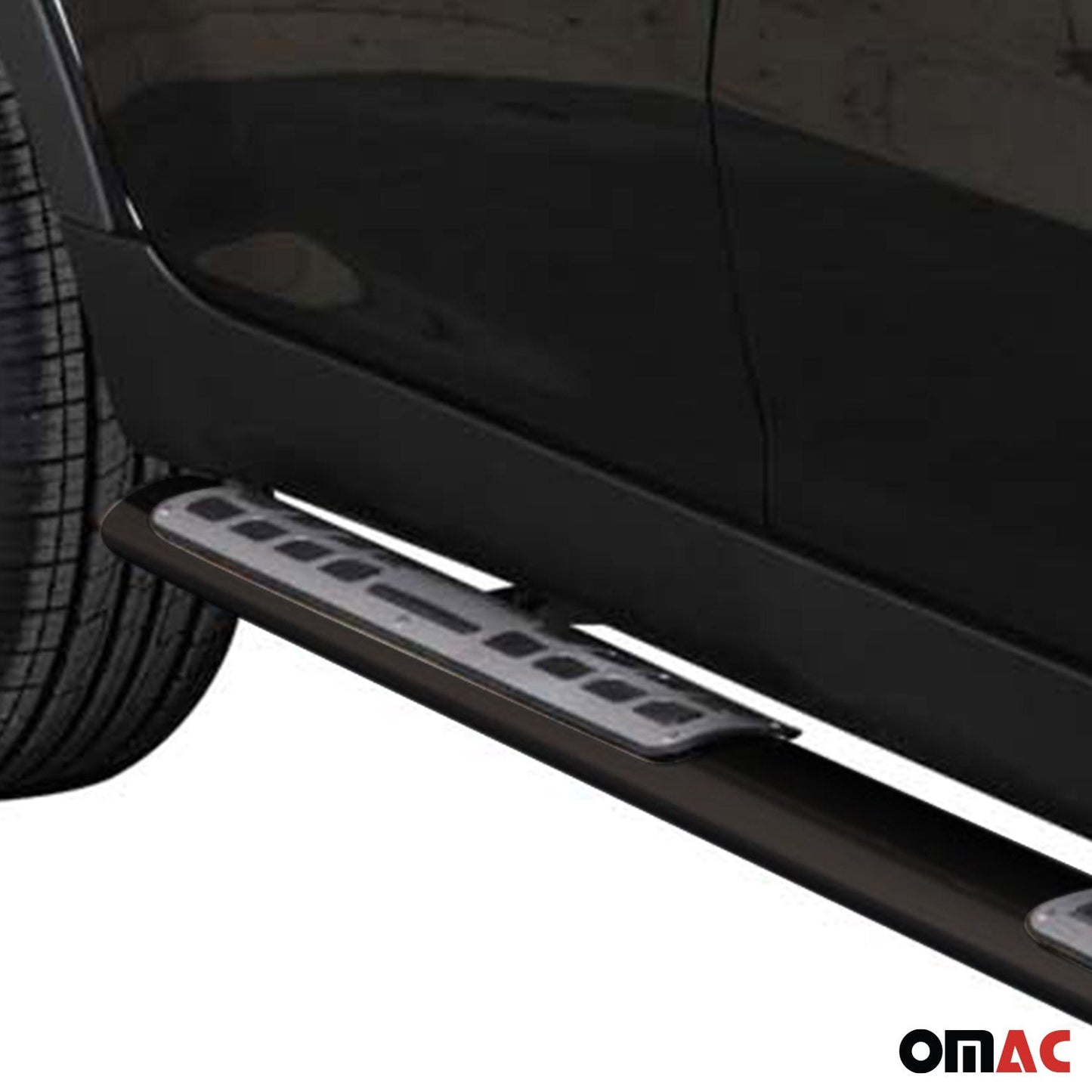 Edelstahl Seitenschweller Schwellerrohre für Ssangyong Korando 2011-2019 Schwarz