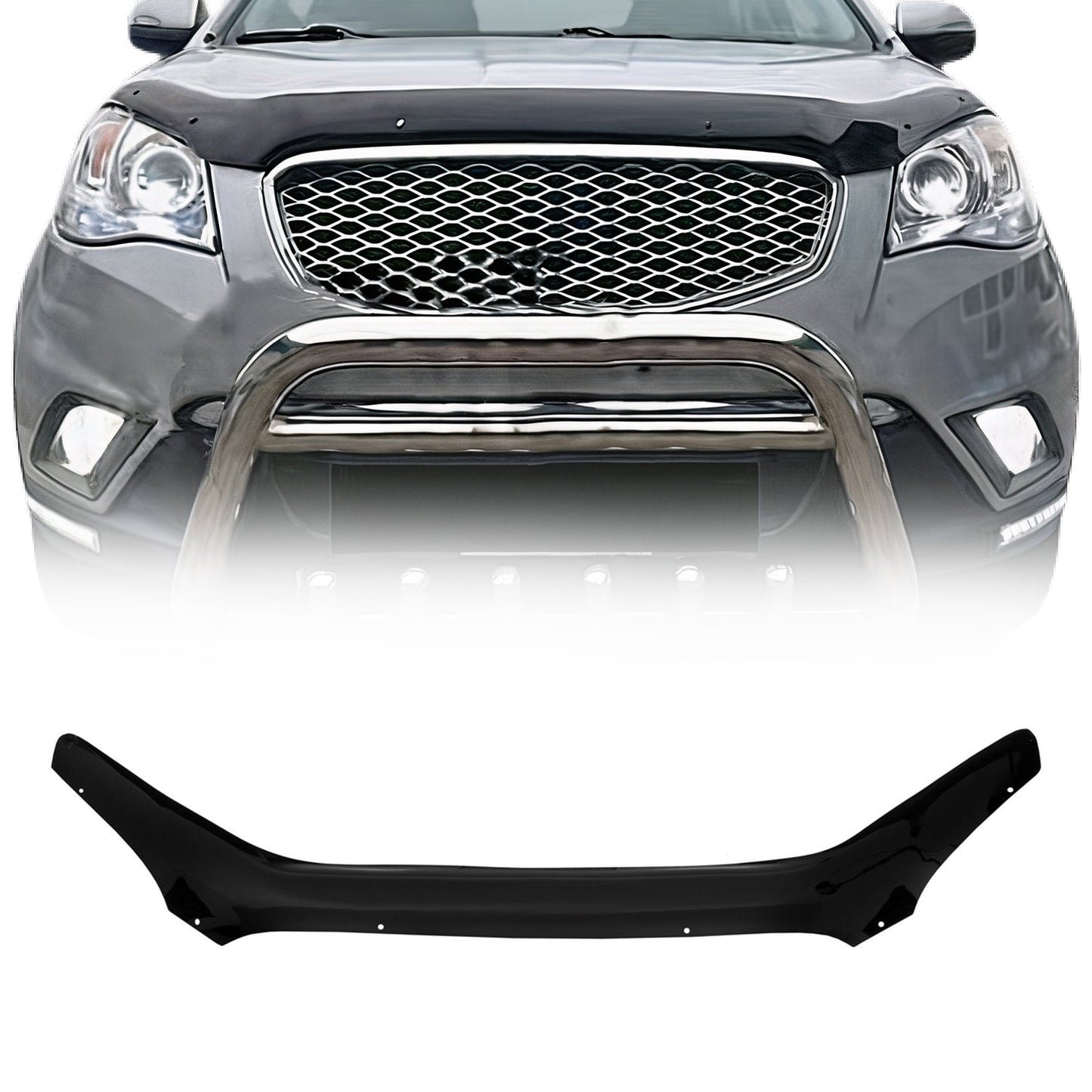 Motorhaube Deflektor Insektenschutz für Ssangyong Actyon 2010-2013 Dunkel