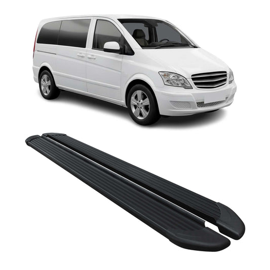 Schweller Trittbretter für Mercedes Viano W639 2003-2014 L1/L2 Alu Schwarz