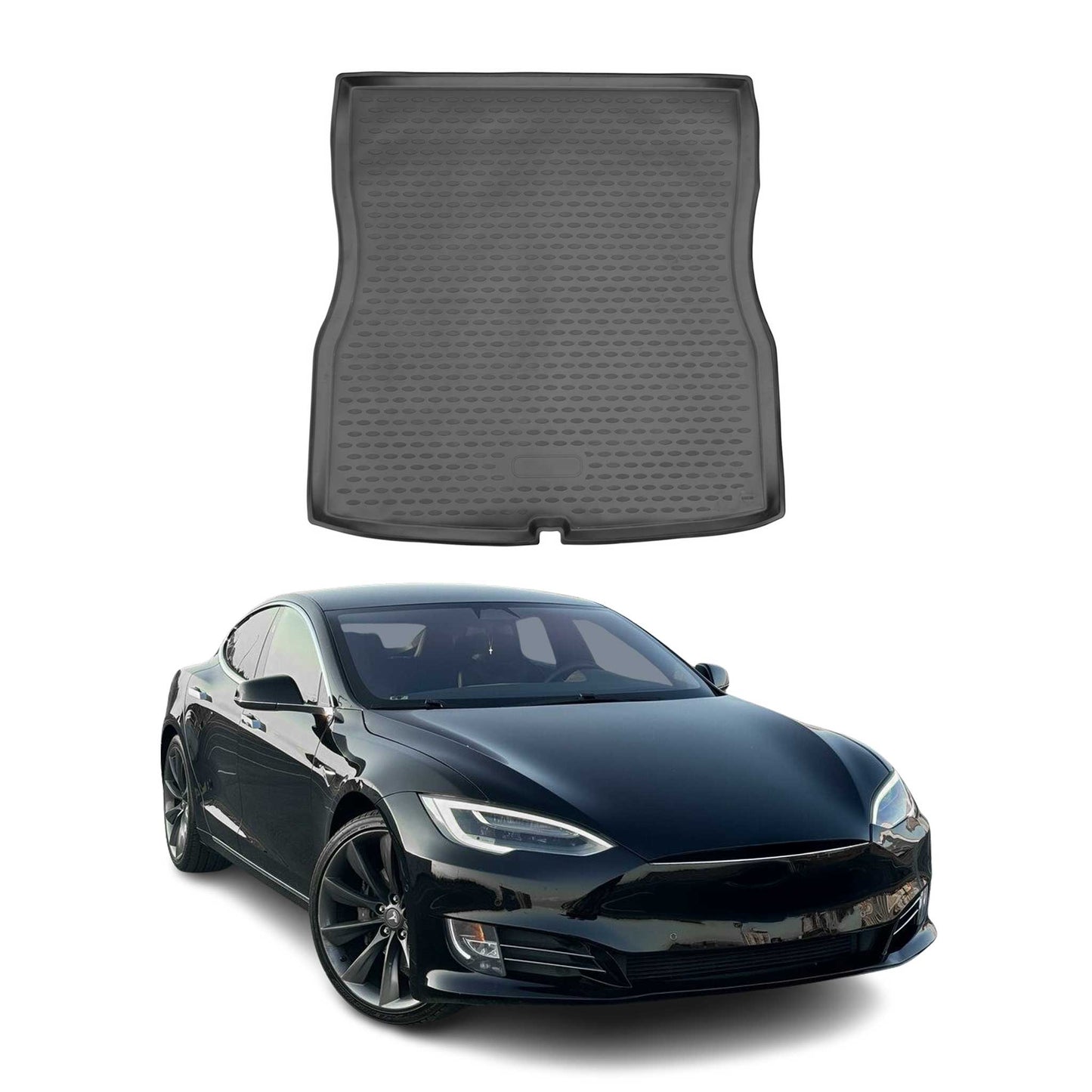 Kofferraummatte Kofferraumwanne für Tesla Model S 2012-2025 Gummi TPE Schwarz