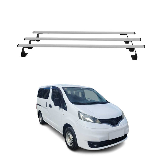 Portbagaj de plafon pentru Nissan NV200 2009-2021 75kg oțel argintiu 3 piese