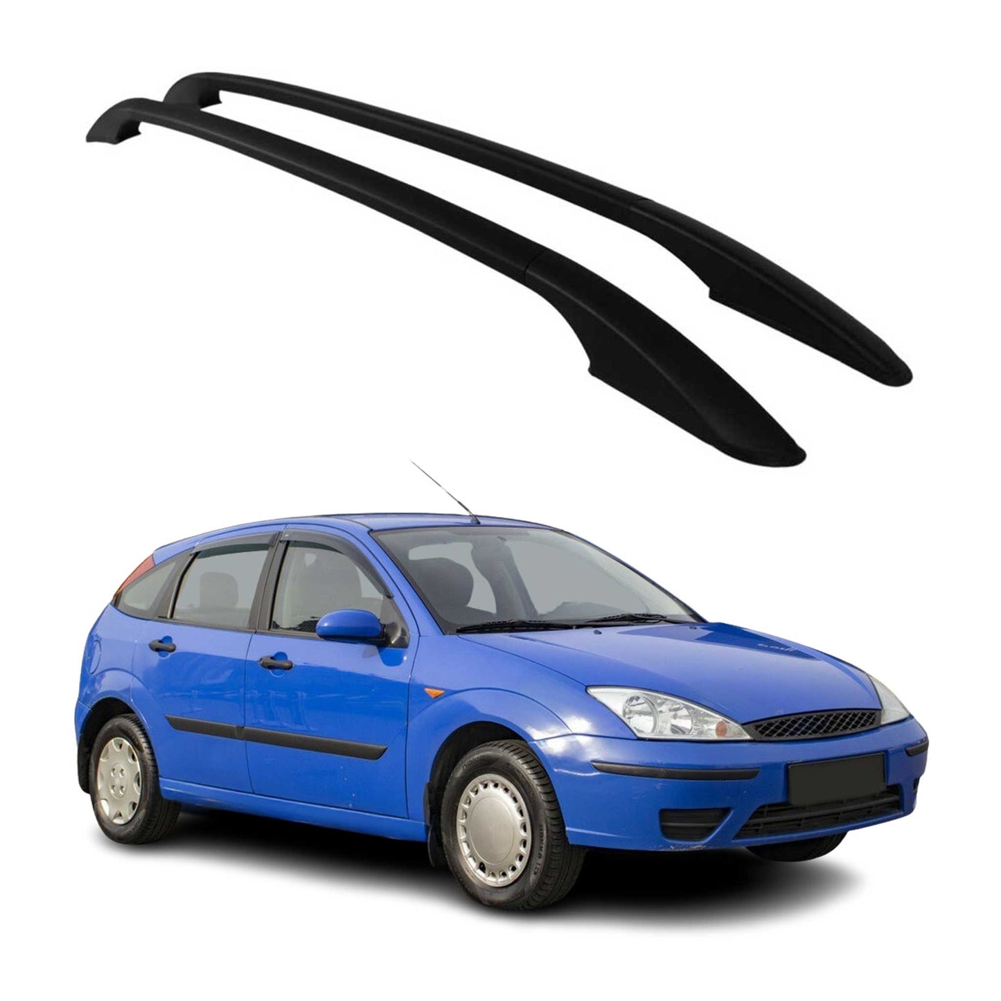 Aluminium Dachreling Relingträger für Ford Focus Fünftürer 1998-2005 Schwarz