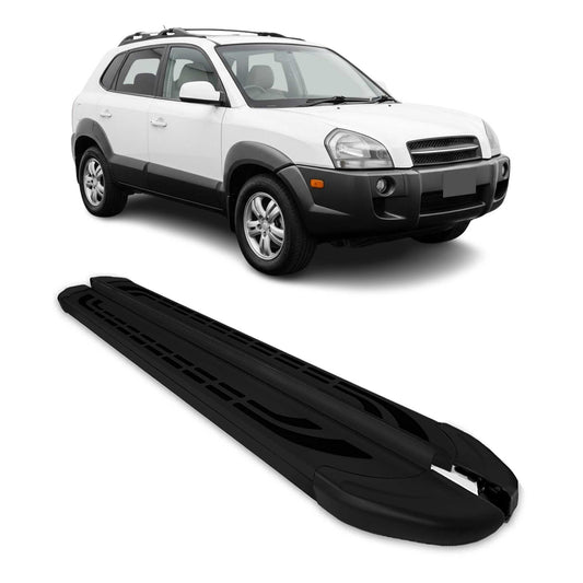 Trittbretter Schweller Seitenbretter für Hyundai Tucson 2004-2009 Alu Schwarz