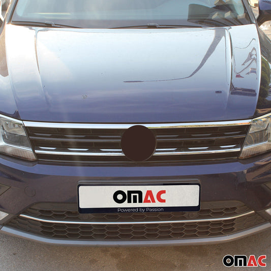 Benzi decorative grilă radiator pentru VW Tiguan 2016-2020, oțel inoxidabil, argintiu, set 2 piese