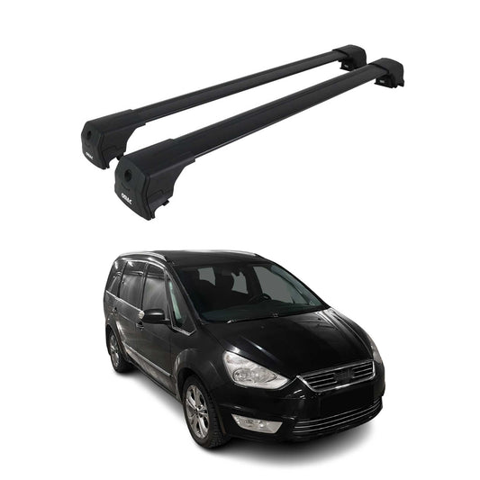 Dachträger Grundträger für Ford Galaxy 2006-2015 Schwarz Alu 2 tlg