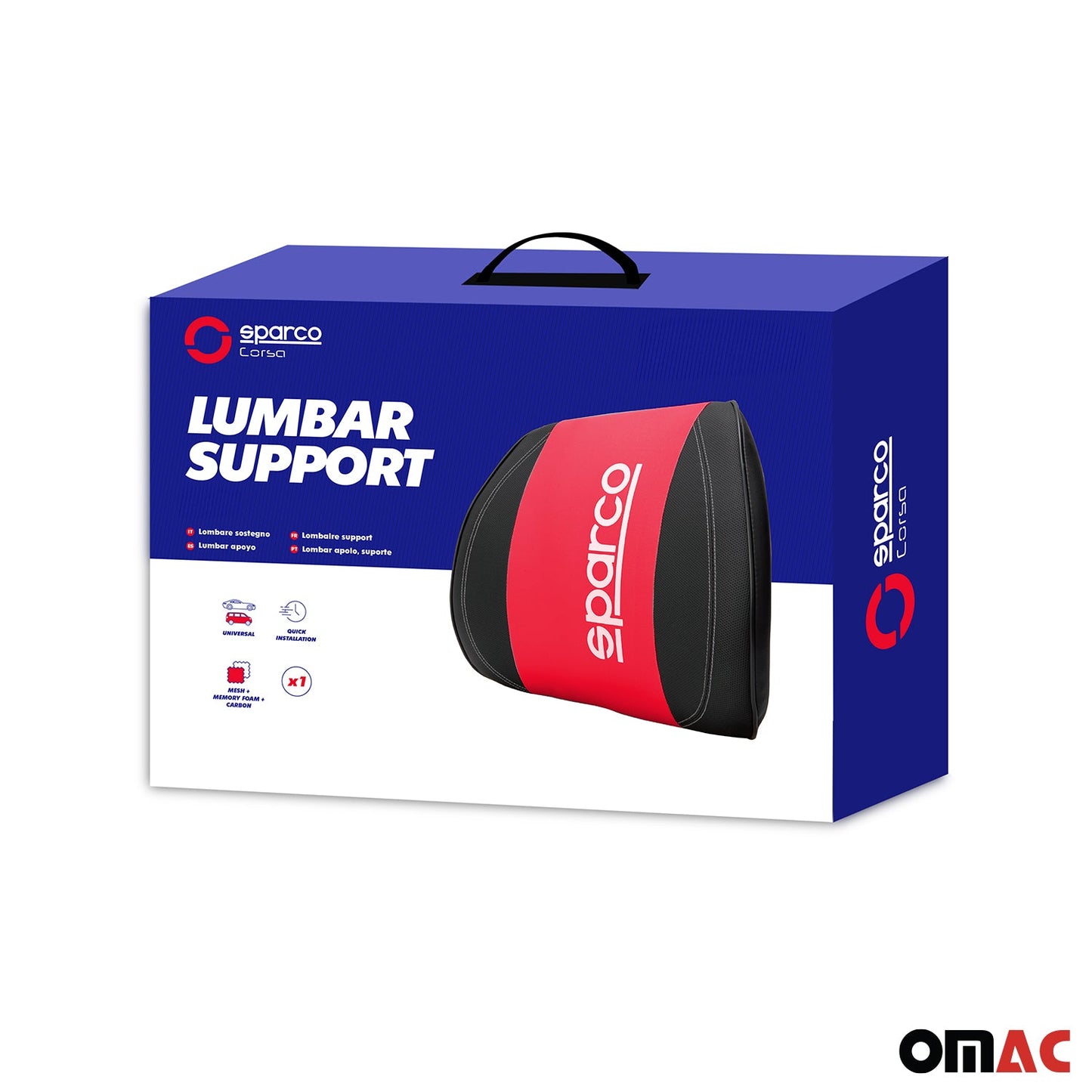 SPARCO Rückenstütze Rot Lendenwirbelstütze Lordosenstütze Rückenkissen
