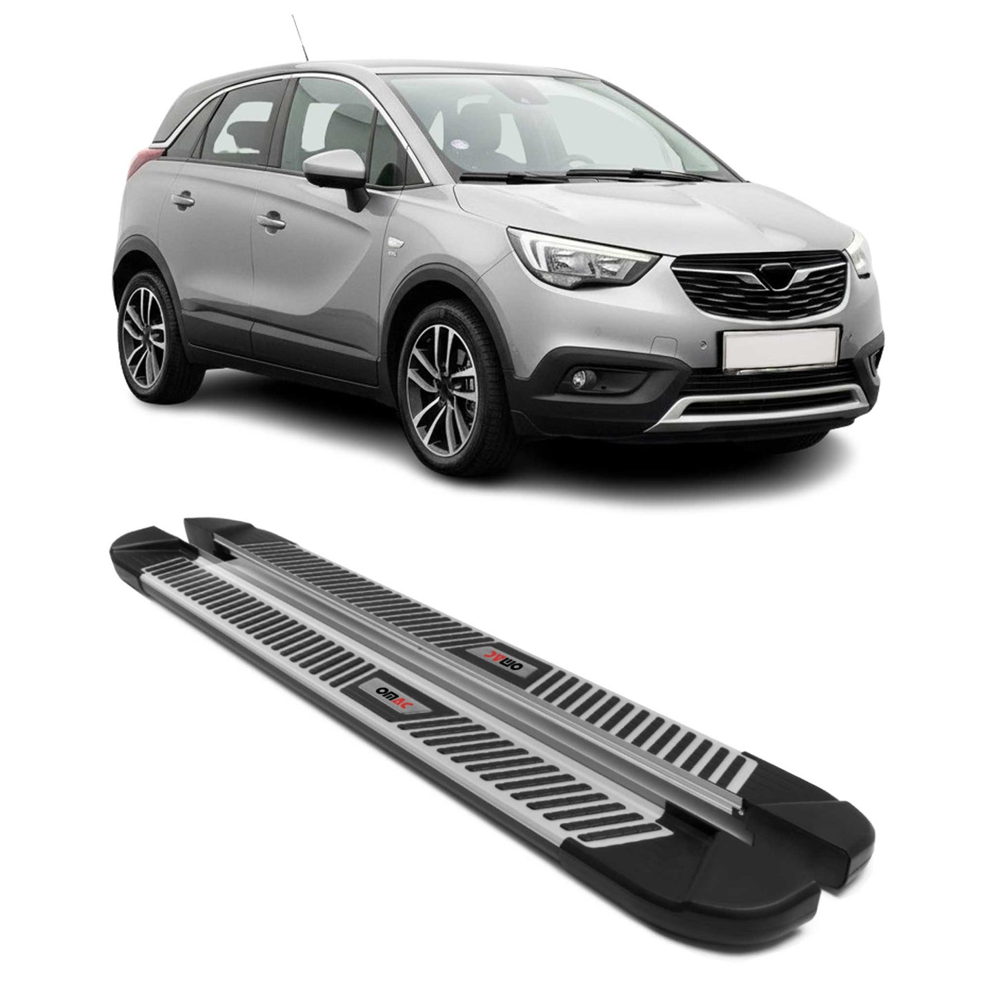 Trittbretter Seitenbretter Schweller für Opel Crossland X 2017-2025 Schwarz