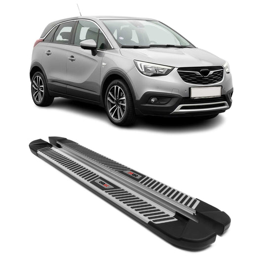 Trittbretter Seitenbretter Schweller für Opel Crossland X 2017-2025 Schwarz