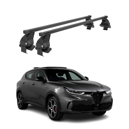 Menabo Dachträger Grundtäger für Alfa Romeo Tonale 2022-2025 50kg Stahl Schwarz