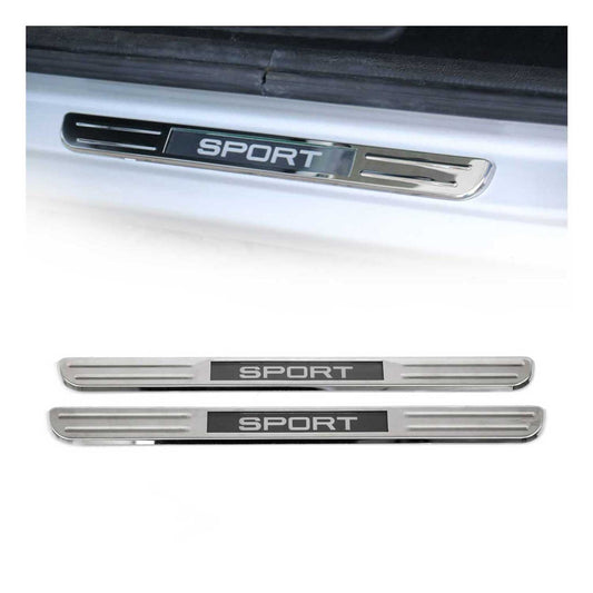 Einstiegsleisten Sport Türschwellerleisten LED-Licht Chrom Edelstahl 2 tlg 45 cm