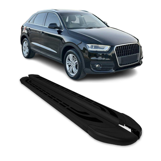 Trittbretter Seitenschweller Seitenbretter für Audi Q3 8U 2011-2018 Alu Schwarz