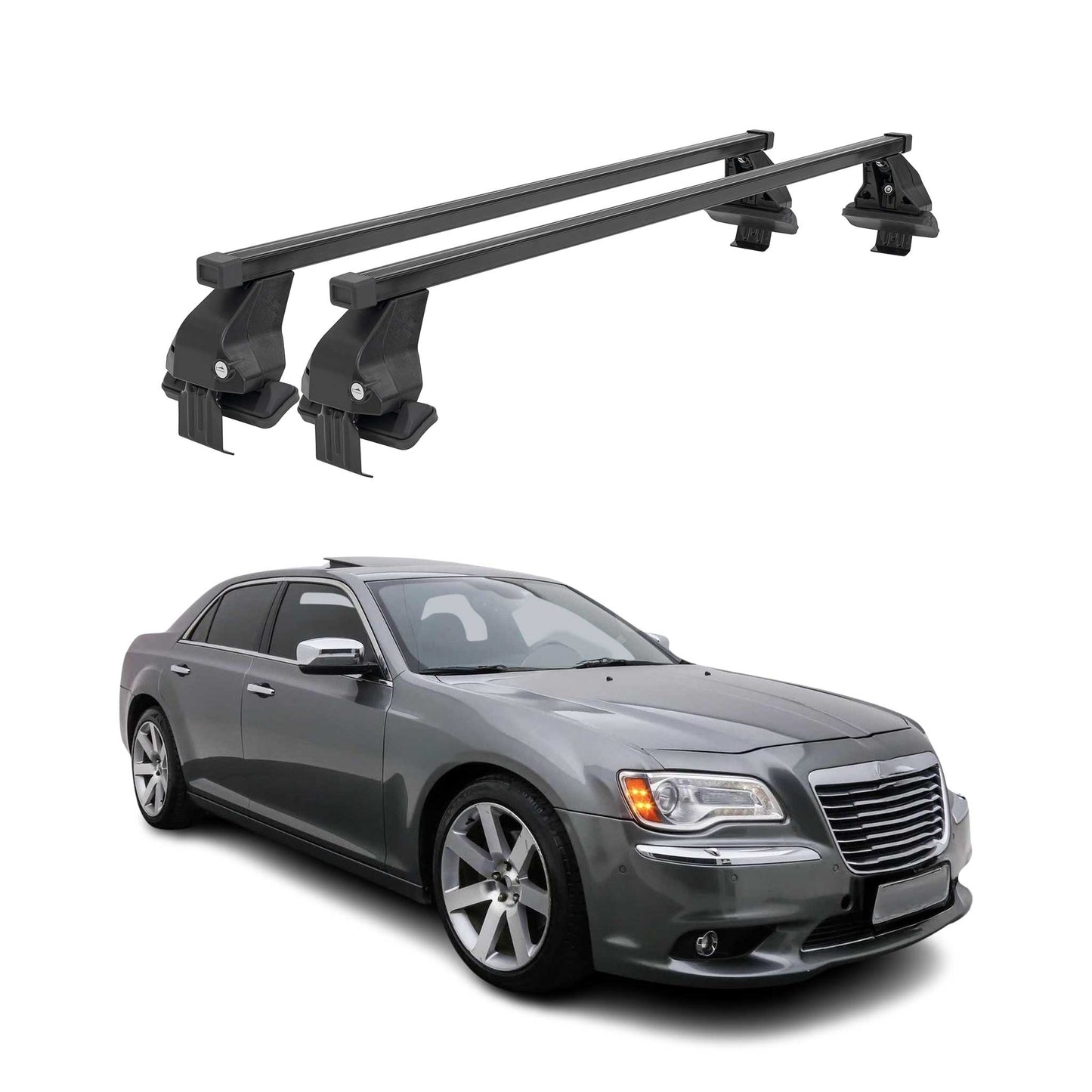 Menabo Dachträger Grundtäger für Lancia Thema 2011-2014 50kg Stahl Schwarz 2 tlg