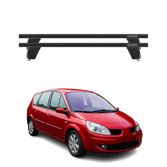 Menabo Dachträger für Renault Grand Scenic mk2 2003-2009 75kg Alu Schwarz 2x