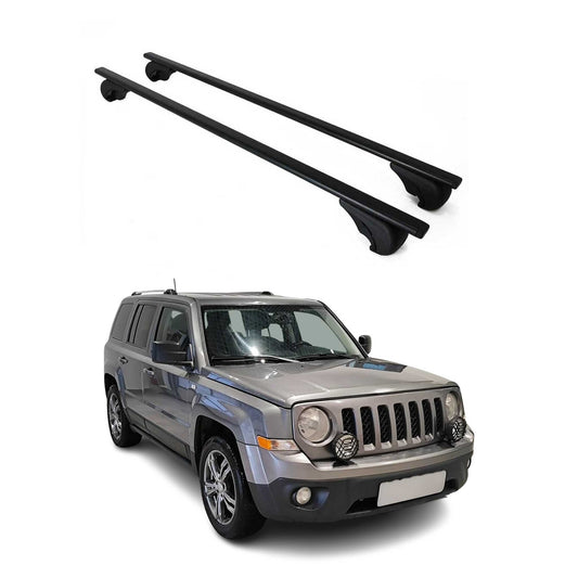 Dachträger Grundtäger für Jeep Patriot 2007-2017 75kg Metall Schwarz 2 tlg