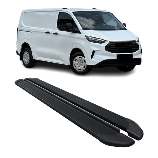 Trittbretter Seitenschweller für Ford Transit Custom 2023-2025 L1 Alu Schwarz 2x