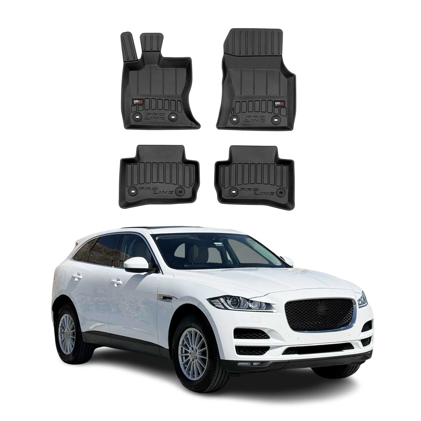 2015-2025 Jaguar F-Pace Fußmatten TPE Schwarz 4 tlg