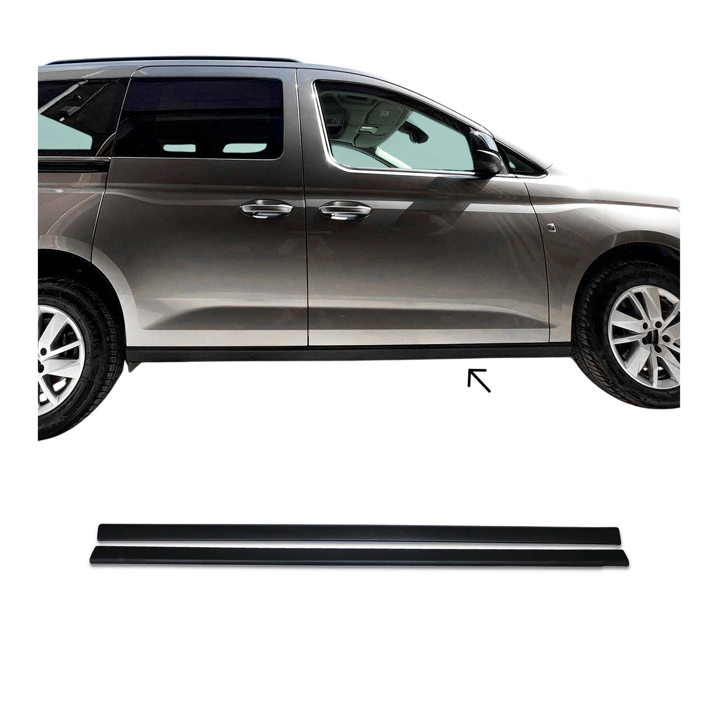 Seitenschweller Side Skirts für VW Caddy 5 2021-2025 Kunststoff L1 Schwarz 2 tlg