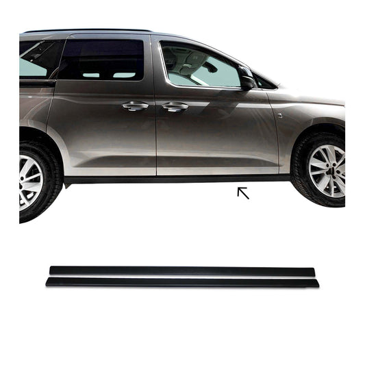 VW Caddy 5 Listwy progowe czarne 2021-2025 L1 Plastik ABS 2-częściowy