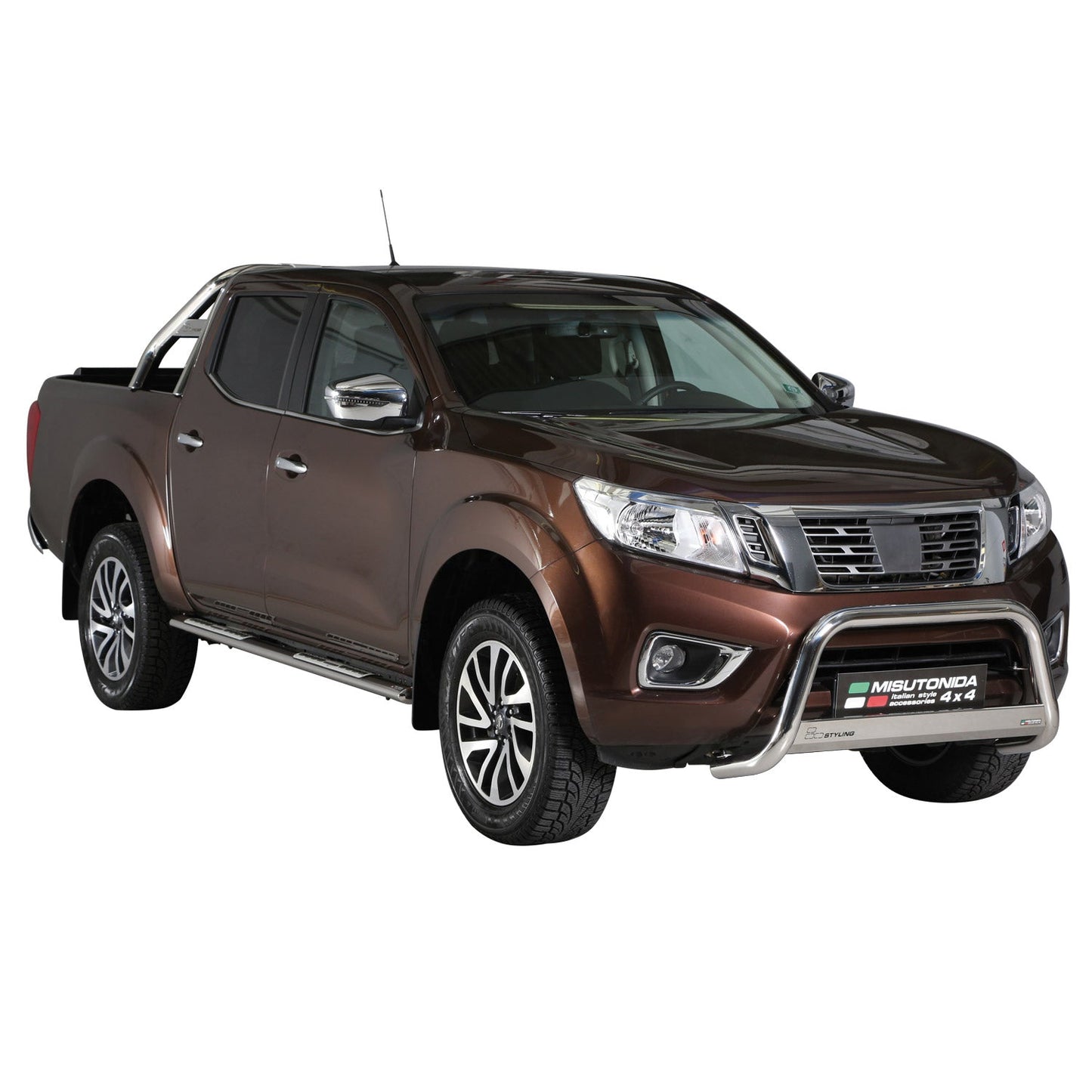 Frontbügel Frontschutzbügel für Nissan NP300 Navara 2016-2021 ø63mm Stahl Silber
