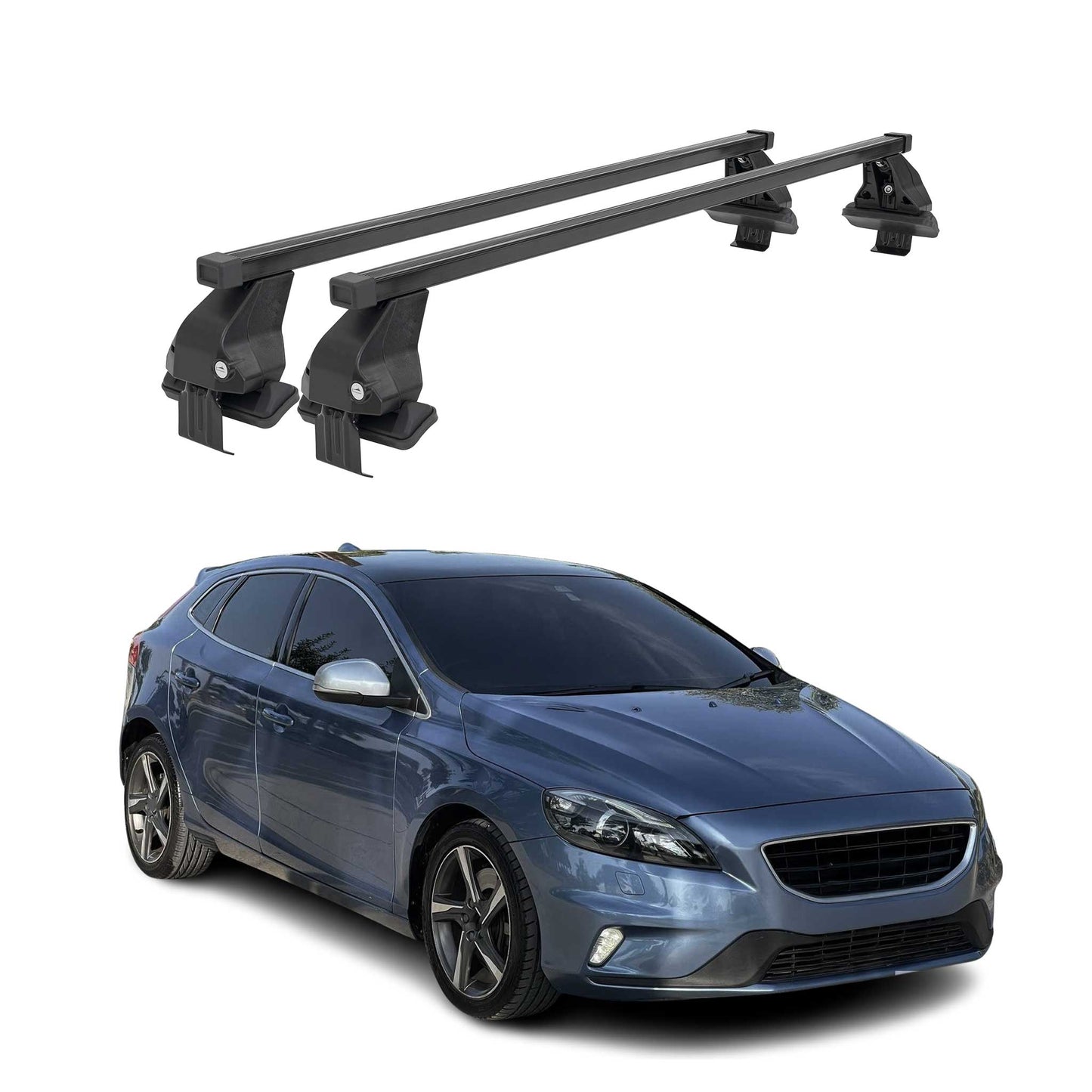 Menabo Dachträger Grundtäger für Volvo V40 2012-2016 Pre-FL 50kg Stahl Schwarz
