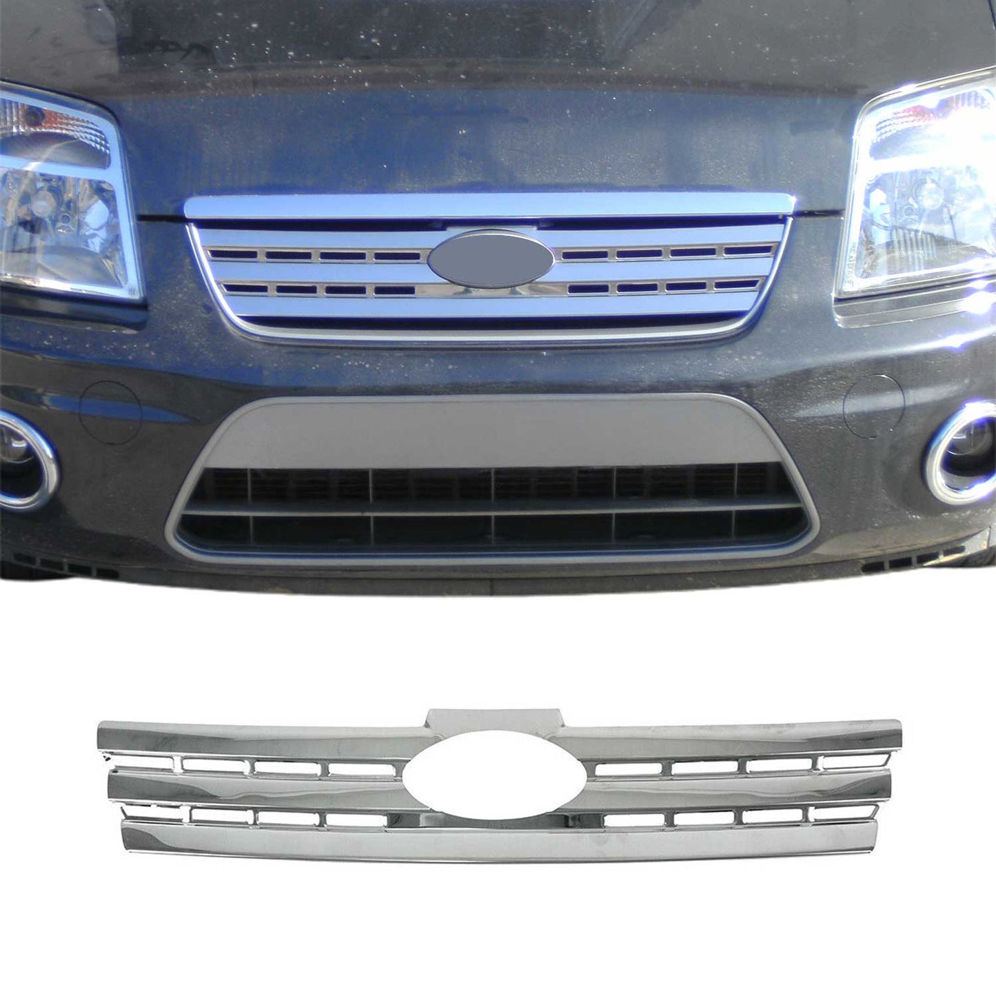 Benzi decorative grilă auto pentru Ford Connect 2009-2014, oțel inoxidabil, argintiu
