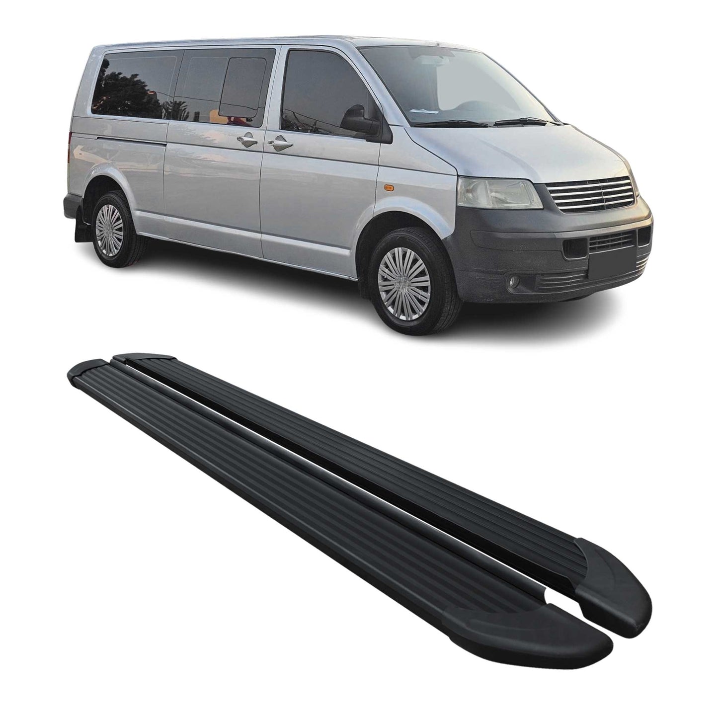 Trittbretter Seitenschweller für VW Transporter T5 2003-2015 L2 Langer Schwarz