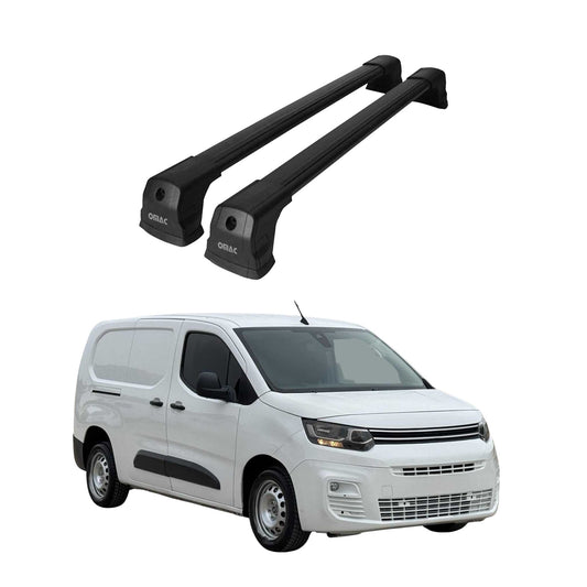 Portbagaj de plafon pentru Citroen Berlingo 2018-2025 75kg aluminiu negru 2x