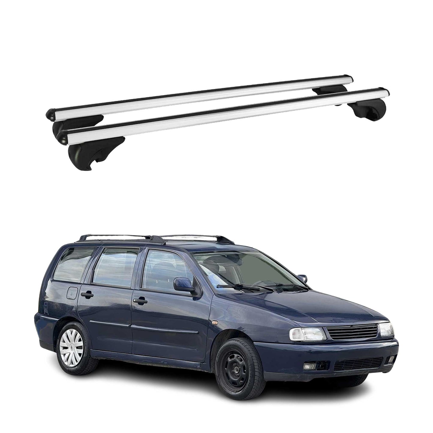 Dachträger Grundtäger für VW Polo Variant 1994-2002 75kg Aluminium Silber 2 tlg