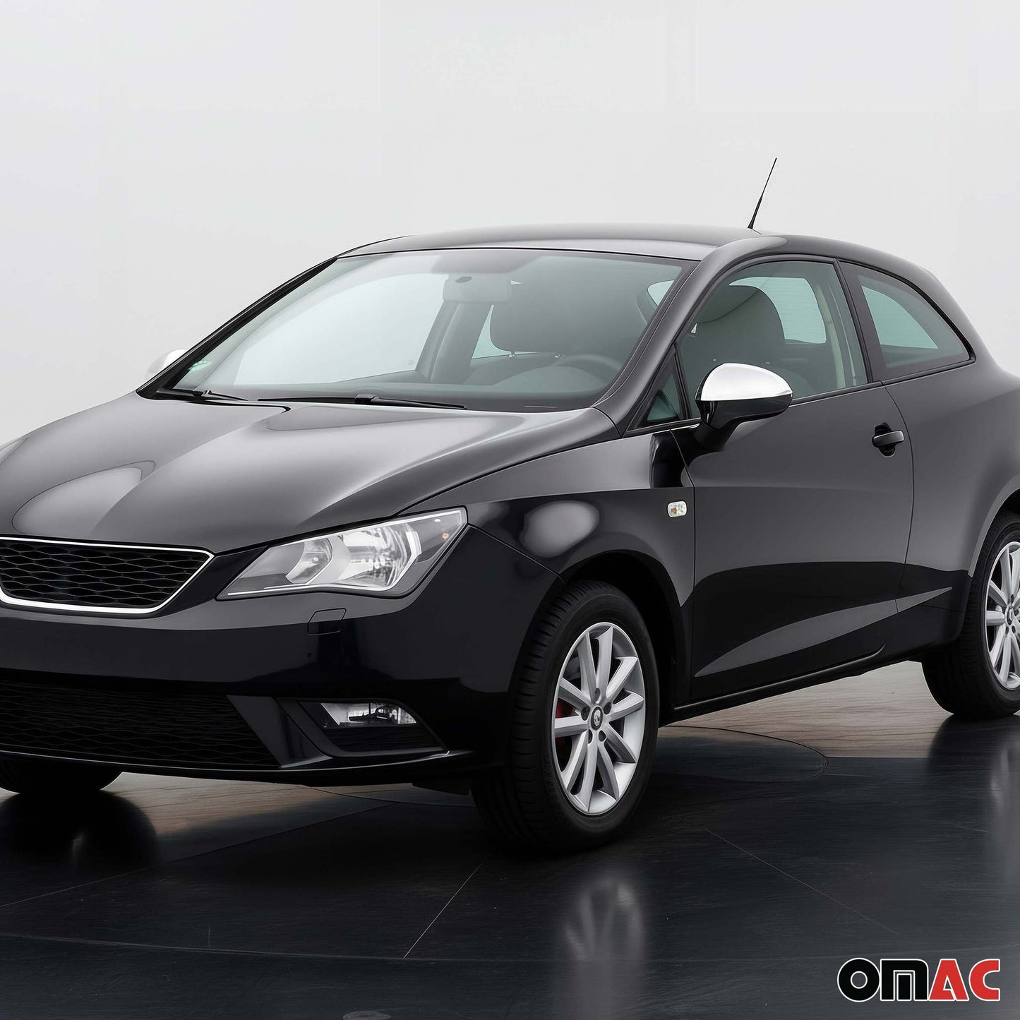 Spiegelkappen Spiegelabdeckung für Seat Leon 1P1 2005-2012 Edelstahl Silber 2tlg