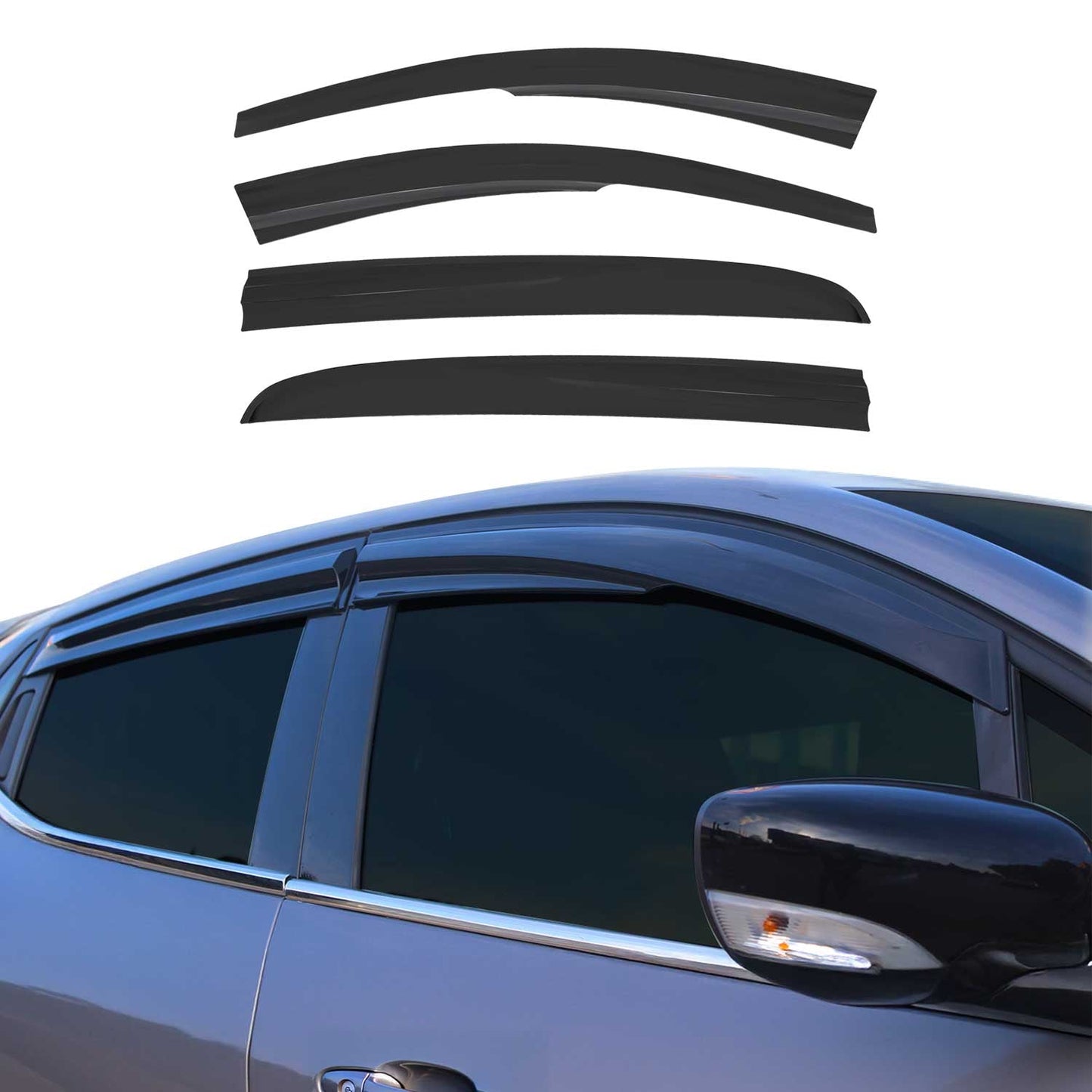 4x Deflectoare de vânt, deflectoare de ploaie pentru Opel Astra H 2004-2010, acrilice, închise la culoare