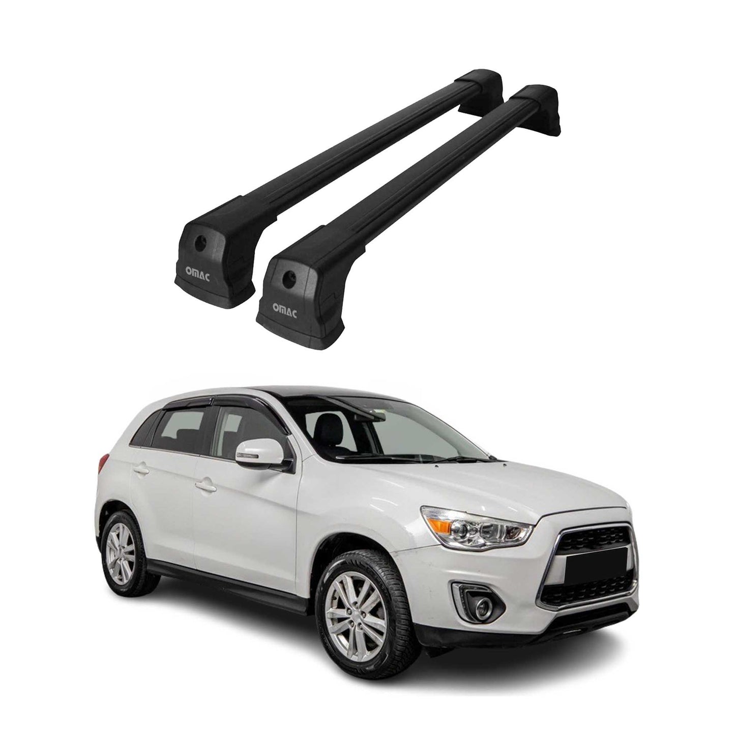 Portbagaj de plafon pentru Mitsubishi ASX 2010-2023 75kg aluminiu negru 2 buc