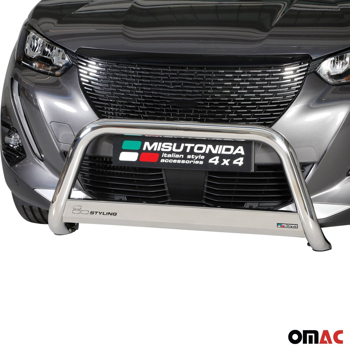 Bară de protecție/buton față pentru Peugeot 2008 2020-2025 ø63mm oțel argintiu protecție