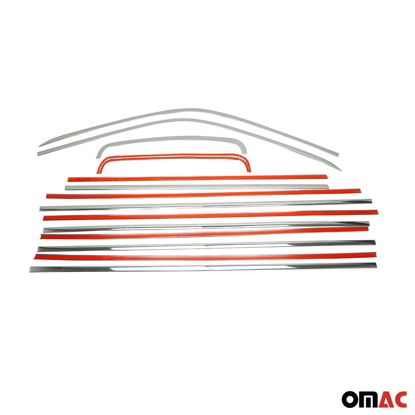 Benzi decorative pentru geamuri pentru VW Caravelle T5 2003-2015 L2 lungi cromate