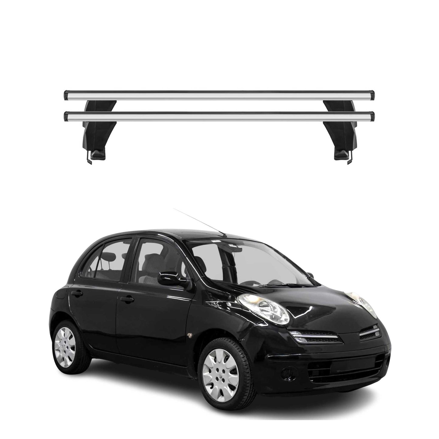 Menabo Dachträger Grundtäger für Nissan Micra 2002-2010 5tür 50kg Alu Silber 2x