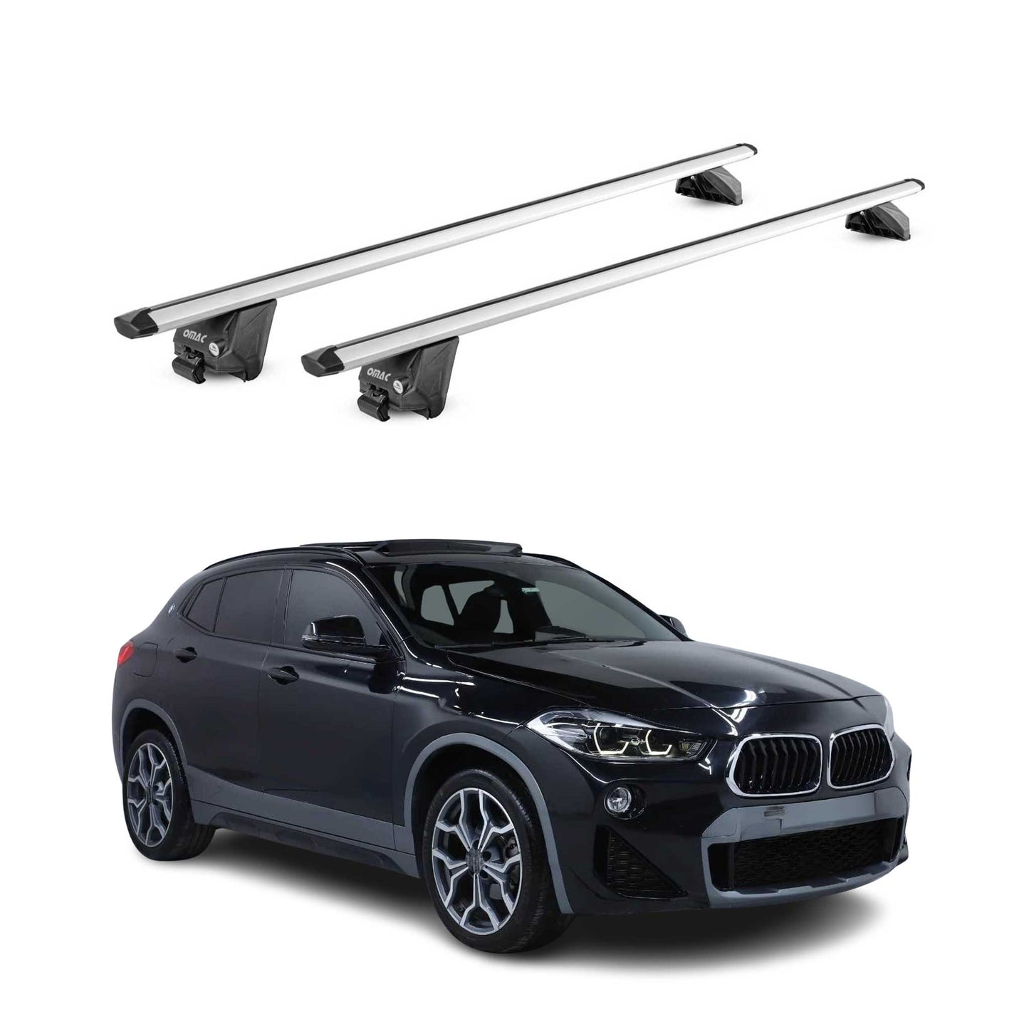 Dachträger Grundtäger für BMW X2 F39 2018-2023 100kg Aluminium Silber 2tlg ABE