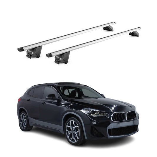 Dachträger Grundtäger für BMW X2 F39 2018-2023 100kg Aluminium Silber 2tlg ABE