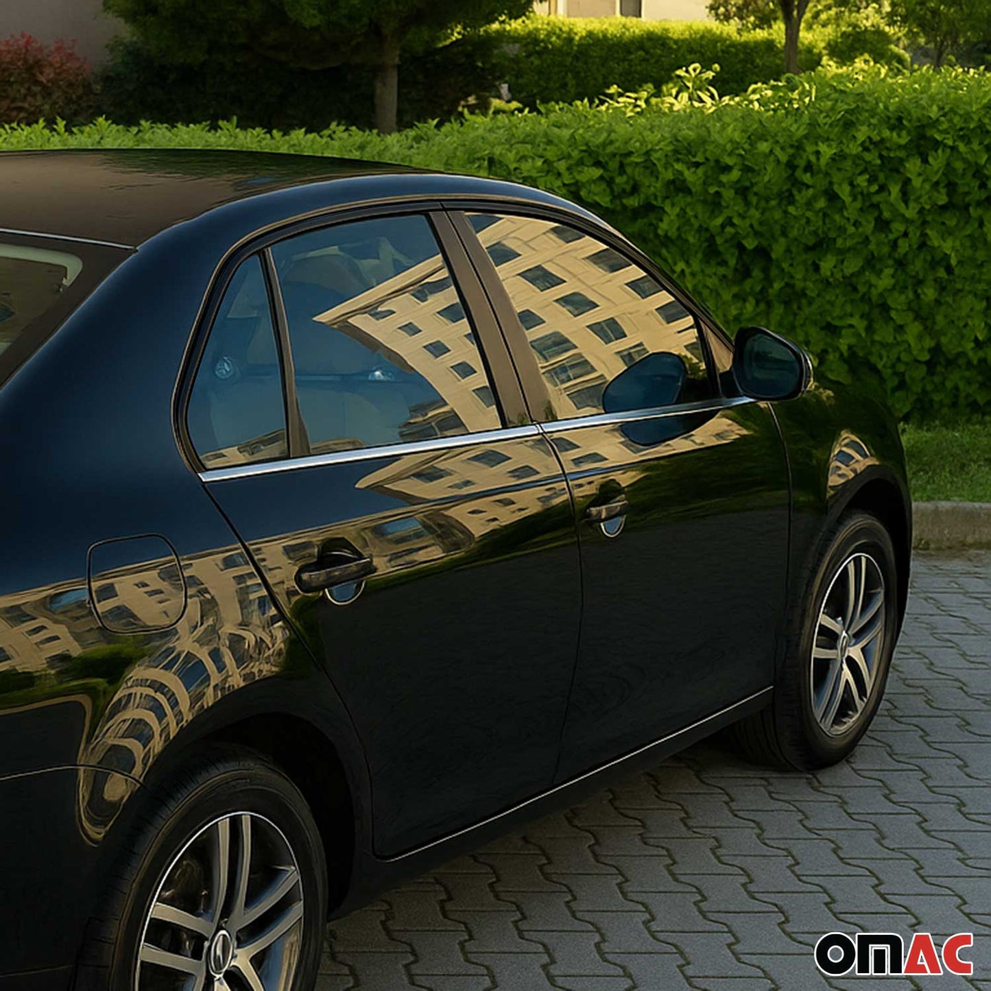 Benzi decorative pentru geamuri VW Jetta 2010-2018, oțel inoxidabil cromat, 6 bucăți
