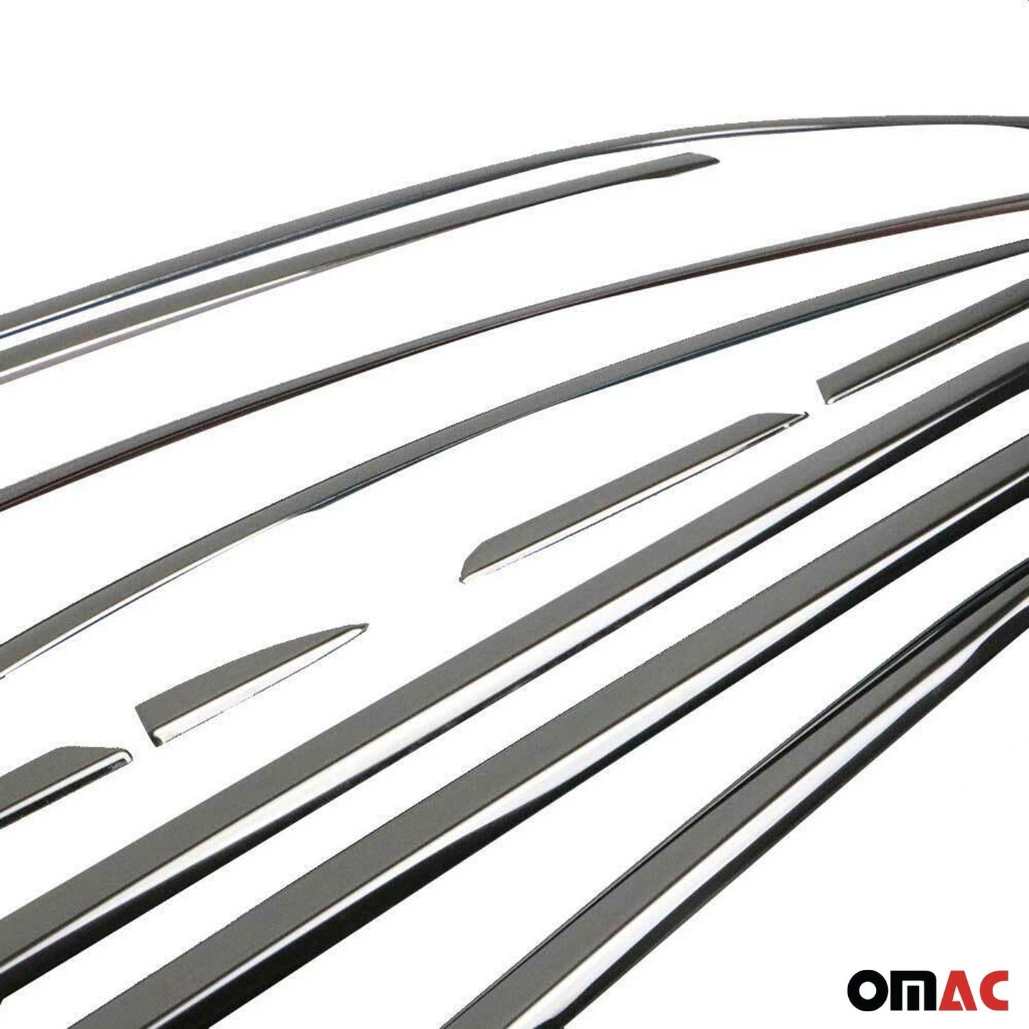 Benzi decorative pentru geamuri Renault Megane 2015-2020, oțel inoxidabil, culoare închisă, 12 bucăți