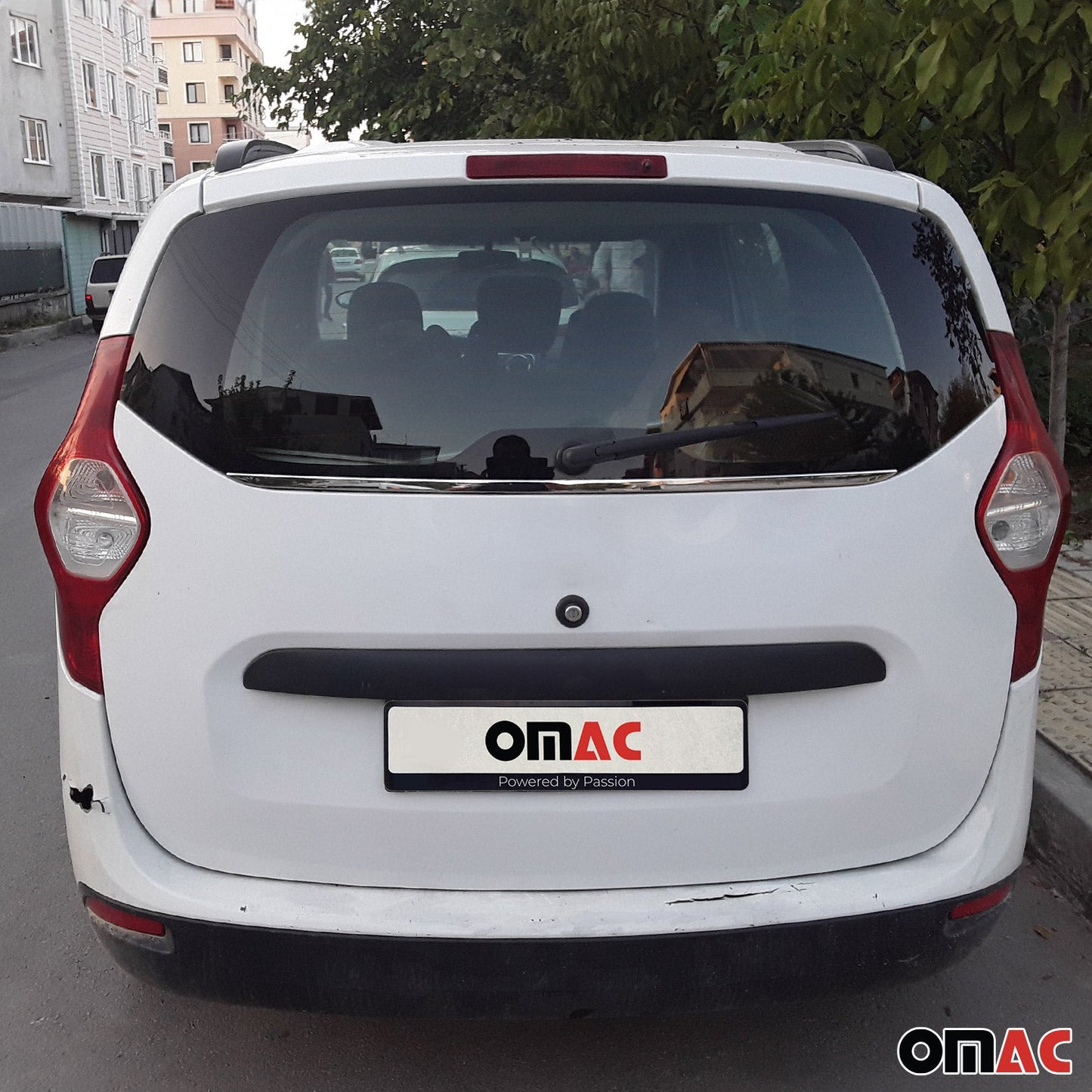 Bandă decorativă portbagaj, ornament lunetă pentru Dacia Lodgy 2012-2022, oțel inoxidabil cromat